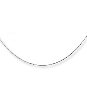 18ct White Gold Box Chain Made in Italy