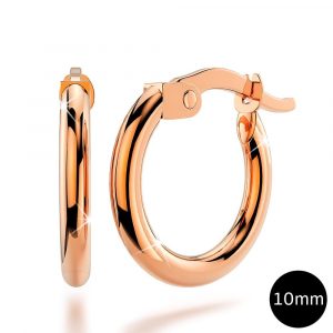 9ct Rose Gold 10mm Rounded Hoop Earrings