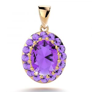9ct Yellow Gold 3.10ct Amethyst Pendant