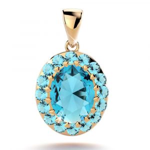 9ct Yellow Gold 3.10ct Blue Topaz Pendant