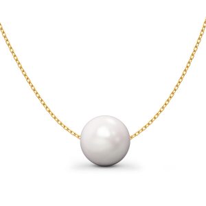 Eternal Akoya Pearl Necklace Encased in 18k Gold