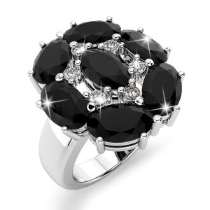 Solid Sterling Silver Navy Blue Sapphire Ring