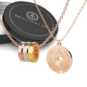 Boxed Elizabeth 2 Piece Necklaces Set in Rose Gold