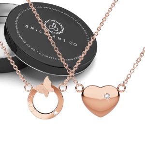 Boxed Lovable Duo 2 Pc Necklaces Set in Rose Gold