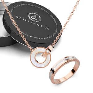 Boxed Simply Enchanted Necklace and Ring Set in Rose Gold